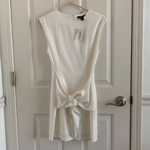 NWT Forever21 white short dress front knot Small - Picture 1 of 7